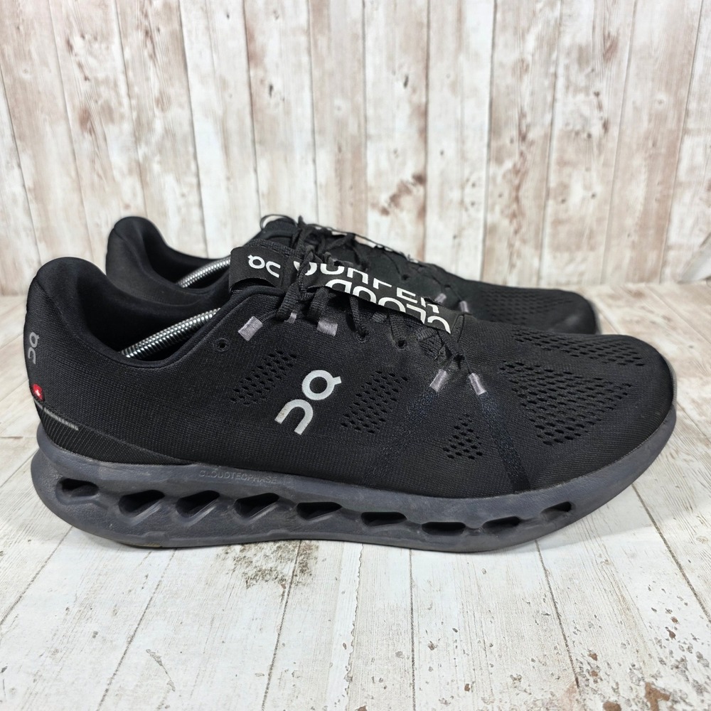 On Cloudsurfer Mens 14 Black Running Shoes CloudTecPhase 3MD10420485 Sneakers